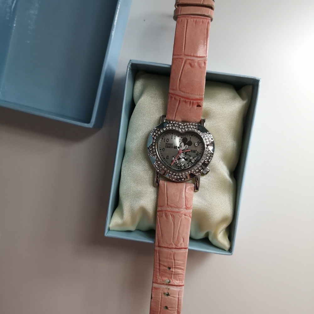 Pink Leather Disney Mickey Mouse Watch